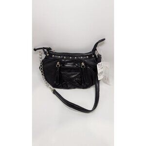 J.C. Fashion Black Talla PVC Leather Mini Shoulder Bag Purse